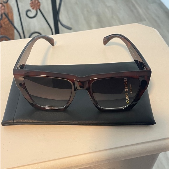 Kurt Geiger Brown Square Sunglasses - Picture 4 of 8